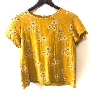 Mustard floral short sleeve